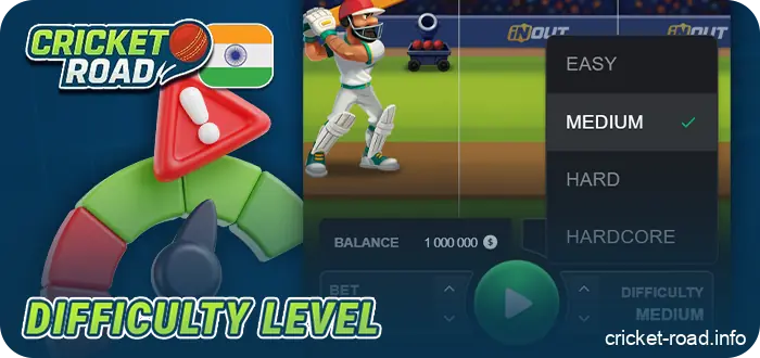 Selecting the difficulty level in Cricket Road - what does it affect