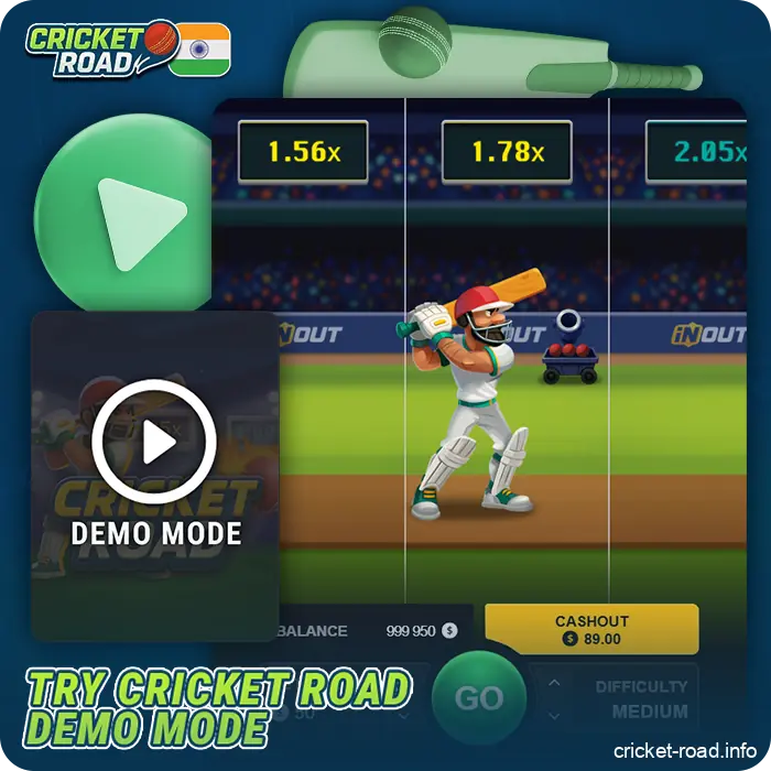Try Cricket Road demo mode before playing for real money