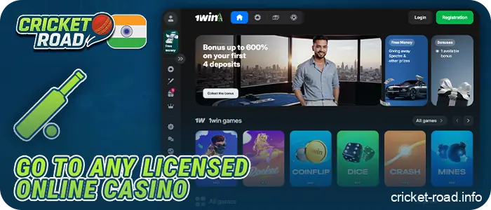 Choose an online casino to play Cricket Road